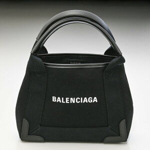 Balenciaga Cross Shoulder Bag Navy Blue Cabas Black